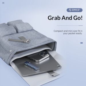 Orico хъб USB3.0/2.0 HUB 3 port TYPE C, Aluminum - AH-W13-GY