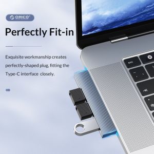 Orico хъб USB3.0/2.0 HUB 3 port TYPE C, Aluminum - AH-W13-GY
