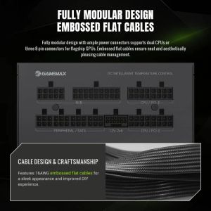 Gamemax захранване PSU ATX 3.1 1050W Gold, Full Modular - GX PRO 1050G