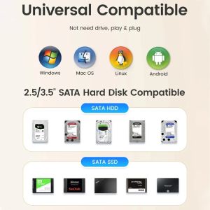 Orico Storage - HDD/SSD Dock - 2.5/3.5 inch USB-C/A - DD18C3-EU-BK