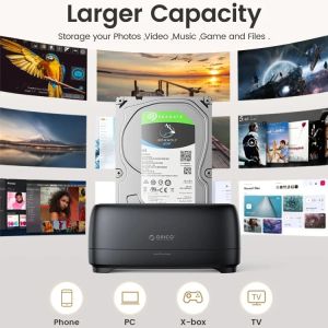 Orico Storage - HDD/SSD Dock - 2.5/3.5 inch USB-C/A - DD18C3-EU-BK