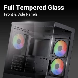 AeroCool кутия Case ATX - P500D Digi-G-BK-v1 - Digital Display, USB-C, 3 x 120 mm A-RGB