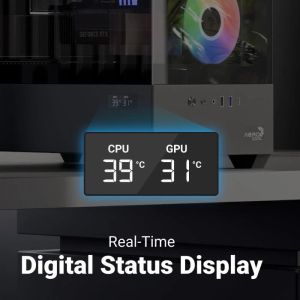 AeroCool кутия Case ATX - P500D Digi-G-BK-v1 - Digital Display, USB-C, 3 x 120 mm A-RGB