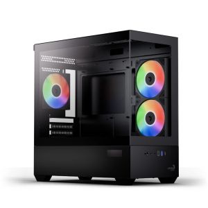 AeroCool кутия Case mATX - P300D Digi-G-BK-v1 - Digital Display, USB-C, 3 x 120 mm A-RGB