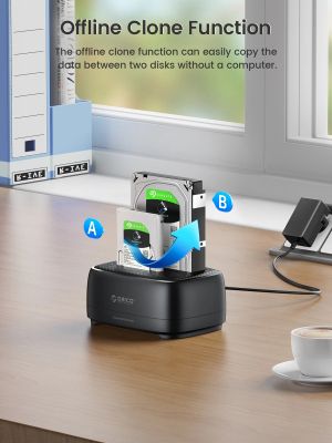 Orico докинг станция Storage - HDD/SSD Dock - 2 BAY Offline Clone 2.5/3.5 USB-C/USB-A - DD28C3-C