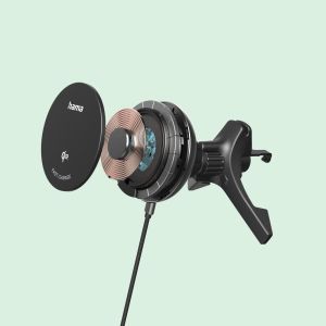 Hama Wireless Qi2 Charger, Inductive Fast Charging in the Car, 15 W, black