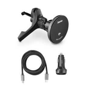 Hama Wireless Qi2 Charger, Inductive Fast Charging in the Car, 15 W, black
