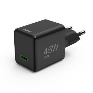 Hama Fast Charger, GaN, USB-C, Super-Mini Charger, PD, 45 W, black