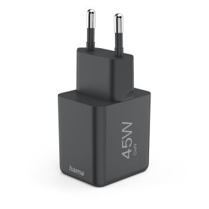 Hama Fast Charger, GaN, USB-C, Super-Mini Charger, PD, 45 W, black