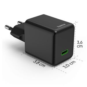 Hama Fast Charger, GaN, USB-C, Super-Mini Charger, PD, 45 W, black