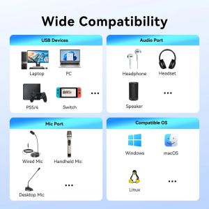 Vention USB Sound card 2-Port 0.25M Gray - CVHHC