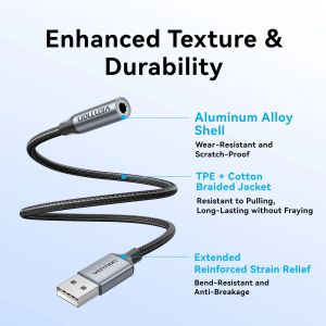 Vention USB Sound card 1-Port 0.25M Gray - CVFHC