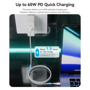 Vention Кабел USB 2.0 Type-C to Type-C - 1M White 3A Fast Charge - TAXWF