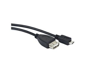 Adapter Lanberg USB micro-b (m) -> USB-A (f) 2.0, cable 0.15m otg, black (50-pack)