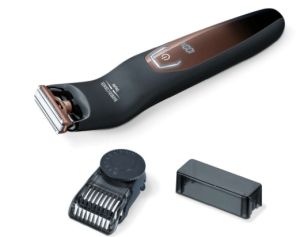 Beurer HR 6000 body groomer, Double-sided shaving blade and rotating attachment with 13 different trim lengths for the body and face, quick-charge function, LED display, Water-resistant
