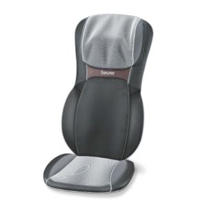 Massager Beurer MG 295 HD 3D Shiatsu seat cover black, 3D back massage, 2 rotating Shiatsu neck massage, Movement along the spine, 3 individually selectable massage areas, 2 speed settings, Leather-effect surface washable PU, Washable mesh cover for neck 