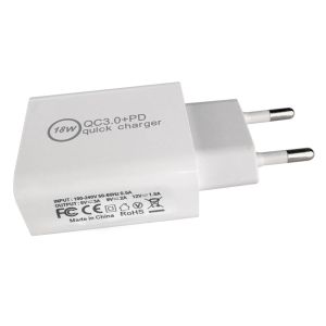 Makki Fast Charger Wall - QC3.0 + Power Distribution Type-C 18W White - MAKKI-PQ18W-WH