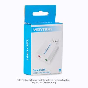 Vention USB Sound card - Headphones, Mic, Silver - VAB-S13