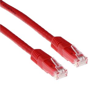 Мрежов пач кабел ACT U/UTP, CAT 6, RJ-45 - RJ-45, 0.5 m, Медни проводници, Червен, Булк опаковка
