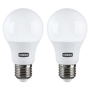 Комплект LED крушки XAVAX, е27, 8W, 806 lm, 3000 K, bulb, 2 броя