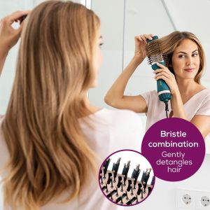 Electric hair brush Beurer HC 45 Ocean 2-in-1 volumising hair dryer brush, ionic function, ceramic coating, 1000W, 2 heat and blower settings incl. cold air function