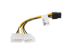 Адаптер Lanberg HDD 2x molex (m/f) 3 pin -> btx 6 pin psu, cable 15cm