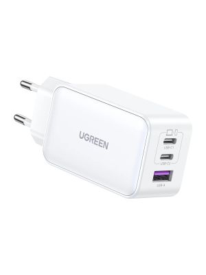 Ugreen универсално зарядно за стена Charger Wall 65W GaN CD244, 1 x USB-A, 2 x Type-C, White - 15334