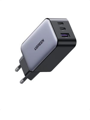 Ugreen универсално зарядно за стена Charger Wall 65W GaN CD244, 1 x USB-A, 2 x Type-C, Black - 10335