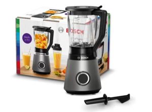 Blender Bosch MMB6172S Series 4, VitaPower Blender, 1200 W, Glass ThermoSafe jug 1.5 l, Two speed settings and pulse function, ProEdge stainless steel blades made in Solingen, Silver