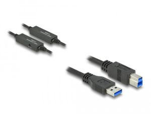 Delock Cable USB-A - USB-B, USB 3.2, 10m