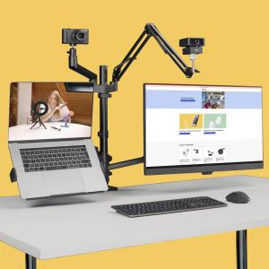 Suport monitor HAMA Streaming, 4 brate, reglabil pe inaltime, pivotant