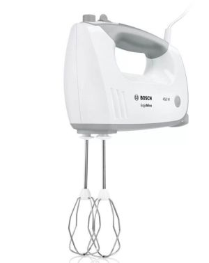 Mixer Bosch MFQ36450S, Hand mixer, ErgoMixx, 450 W, chopper included, 5 speed settings, additional pulse/turbo setting, White