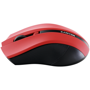 CANYON MW-5, 2.4GHz wireless Optical Mouse with 4 buttons, DPI 800/1200/1600, Red, 122*69*40mm, 0.067kg