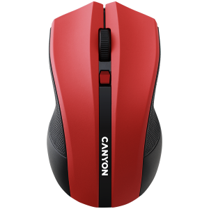 CANYON MW-5, 2.4GHz wireless Optical Mouse with 4 buttons, DPI 800/1200/1600, Red, 122*69*40mm, 0.067kg