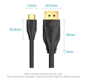 Vention Cable Type-C to DisplayPort - 1.5m 8K Black - CGYBG