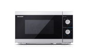 Microwave oven Sharp YC-MG01E-S, Manual control, Built-in microwave grill, Grill Power: 1000W, Cavity Material -steel, 20l, 800 W, Silver/Black door, Defrost, Cabinet Colour: Silver