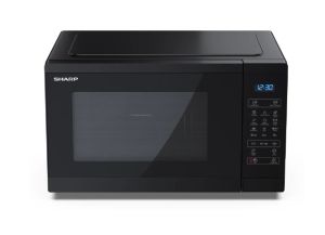 Microwave oven Sharp YC-MG252AE-B, Fully Digital, Built-in microwave grill, Grill Power: 1000W, steel/painted gray, 25l, 900 W, Housing Material Microwave-Steel, LED Display Blue, Timer & Clock function, Child lock , Defrost, Cabinet Colour: Black