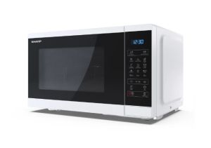 Microwave oven Sharp YC-MG252AE-W, Fully Digital, Built-in microwave grill, Grill Power: 1000W, Plastic and Glass/Painted, 25l, 900 W, Housing Material Microwave-Steel, LED Display Blue, Timer & Clock function, Child lock, Defrost, Cabinet Colour: Whi