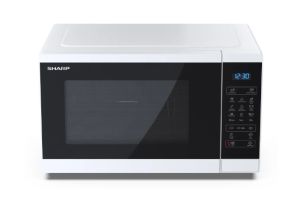 Microwave oven Sharp YC-MG252AE-W, Fully Digital, Built-in microwave grill, Grill Power: 1000W, Plastic and Glass/Painted, 25l, 900 W, Housing Material Microwave-Steel, LED Display Blue, Timer & Clock function, Child lock, Defrost, Cabinet Colour: Whi