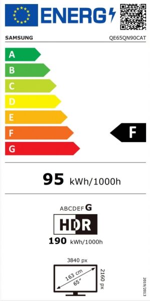 TV Samsung 65'' 65QN90C 4K NEO QLED, SMART, 120 Hz, Bluetooth 5.2, Wi-Fi 5, 4xHDMI 2.1, 2xUSB, Silver