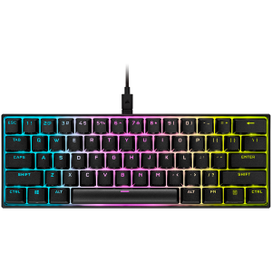 Corsair K65 RGB MINI 60% Mechanical Gaming Keyboard, Backlit RGB LED, CHERRY MX SPEED, Black, Black PBT Keycaps, EAN:0840006635772