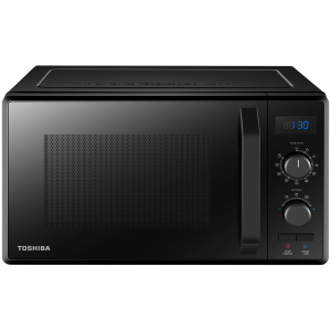 3-in-1 Microwave Oven with Grill and Combination Hob, 23 Liters, Rotating Plate with Storage, Timer, Built-in LED Lights, 900 W, Grill 1050 W, Pizza Programme, Black