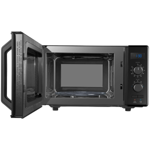 3-in-1 Microwave Oven with Grill and Combination Hob, 23 Liters, Rotating Plate with Storage, Timer, Built-in LED Lights, 900 W, Grill 1050 W, Pizza Programme, Black