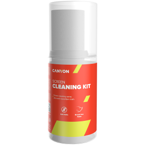 CANYON CCL31, Cleaning Kit, Screen Cleaning Spray + microfiberSpray for screens and monitors, complete with microfiber cloth. Shrink wrap, 200ml + 18x18 cm microfiber, 55x55x145mm 0.208kg