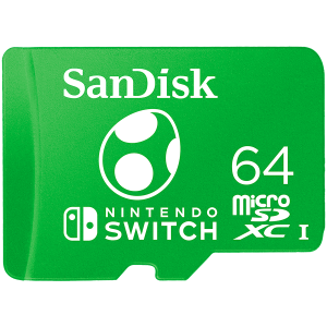 SanDisk Nintendo MicroSDXC UHS-I card for Nintendo Switch, Yoshi Edition- 64GB, Up to 100MB/s read; up to 90MB/s write, EAN: 619659204518