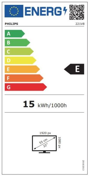 Monitor LED Philips 221V8/00 , V-line, 21.5" 1920x1080 at 75Hz, 16:9, VA, 4000:1, 4ms, 200nits, 178/178, Anti-glare, 3H, Black, Tilt, Bezel Less VESA, VGA , HDMI, 3 Years