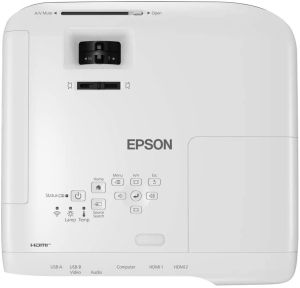 Мултимедиен проектор Epson EB-FH52, Full HD 1080p (1920 x 1080, 16:9) 240Hz Refresh, 4 000 ANSI lumens, 16 000:1, VGA, HDMI, USB, WLAN, Speakers, 36 months, Lamp: 36 months or 1 000 h, White