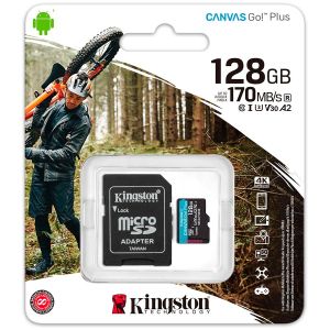 KINGSTON 128GB microSDXC Canvas Go Plus 170R A2 U3 V30 Card + ADP