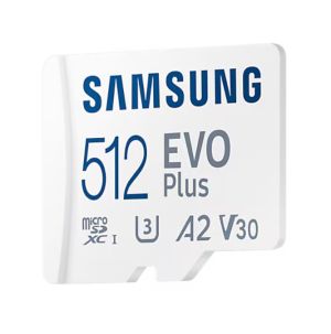 SAMSUNG EVO PLUS microSD 512GB 2024 incl. SD Adapter memory card UHS-I U3 Full HD and 4K UHD 160 MB/s read