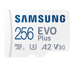 Памет Samsung 256GB micro SD Card EVO Plus with Adapter, UHS-I interface, Read Speed up to 160MB/s